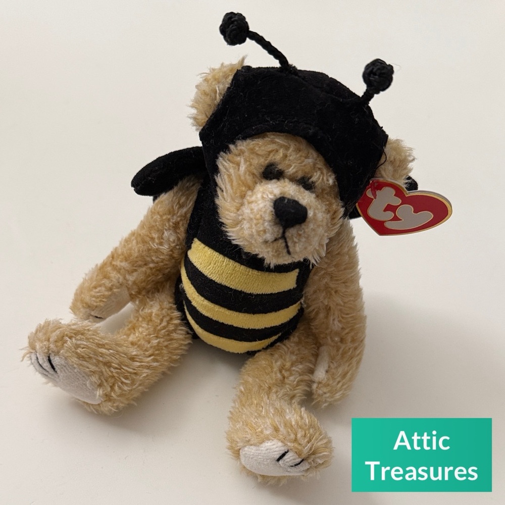 Retired 1993 Attic Treasures Beezee the Bear - Jointed Limbs - Removable Costume